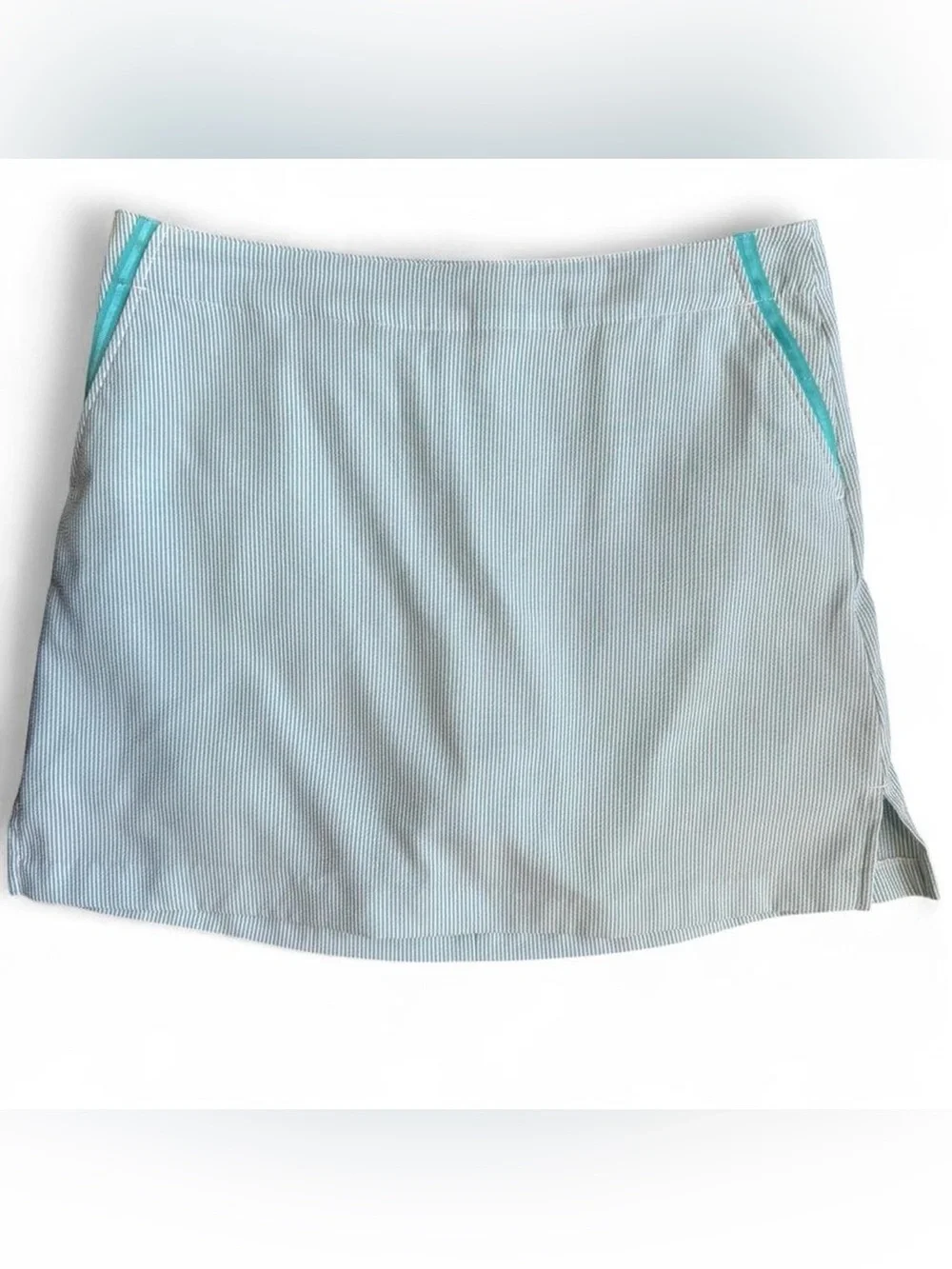 Lady Hagen Teal Sleeveless Polo Top with Light Gray Skort - Picture 3 of 8